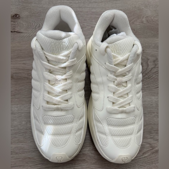 AMI Paris White Athletic Shoes Breathable Mesh Design - Picture 6 of 9